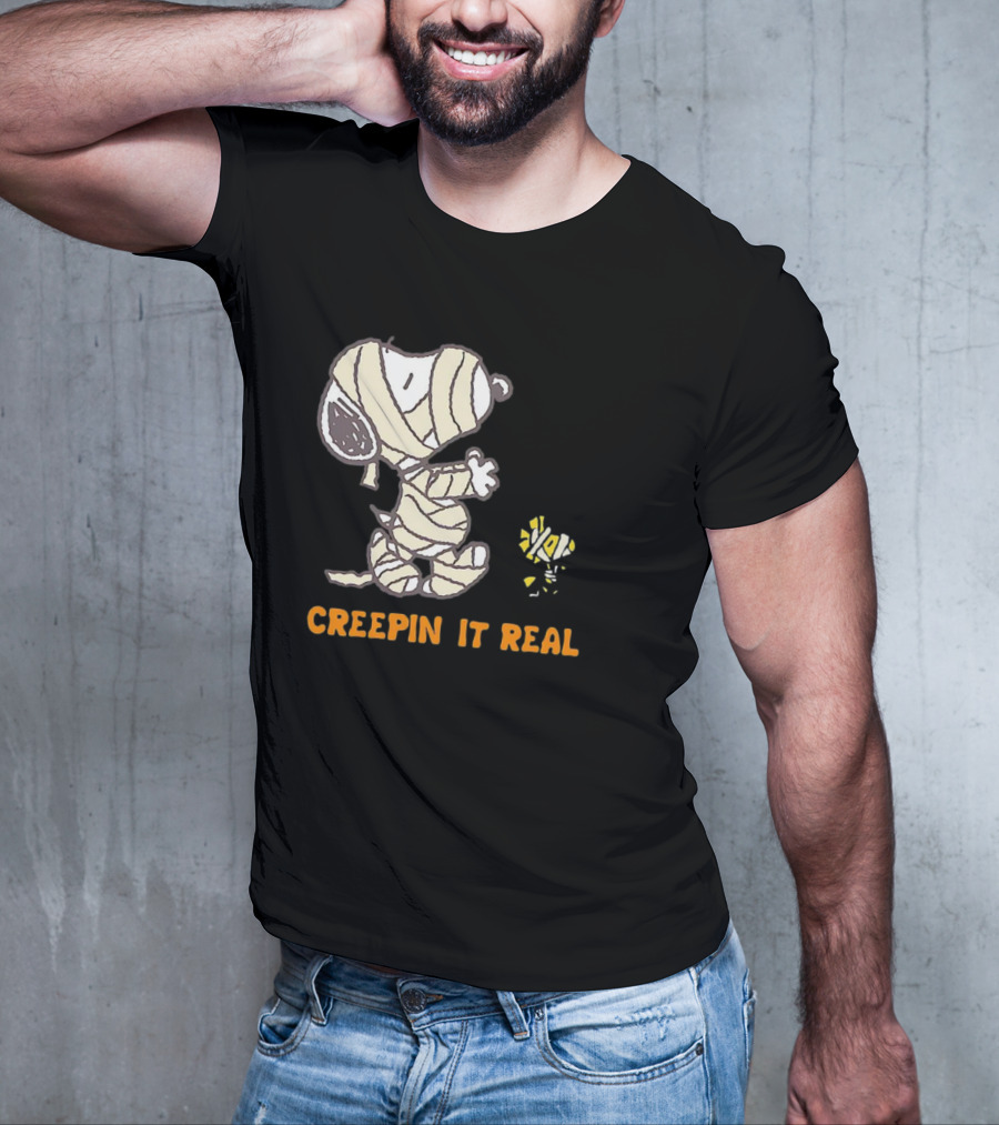 Peanuts Snoopy And Woodstock Mummy Creepin’ It Real T-Shirt
