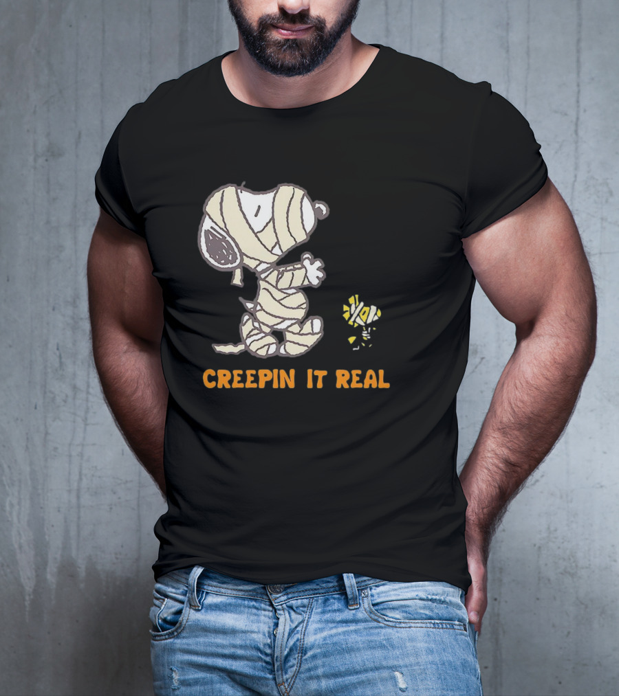 Peanuts Snoopy And Woodstock Mummy Creepin’ It Real T-Shirt