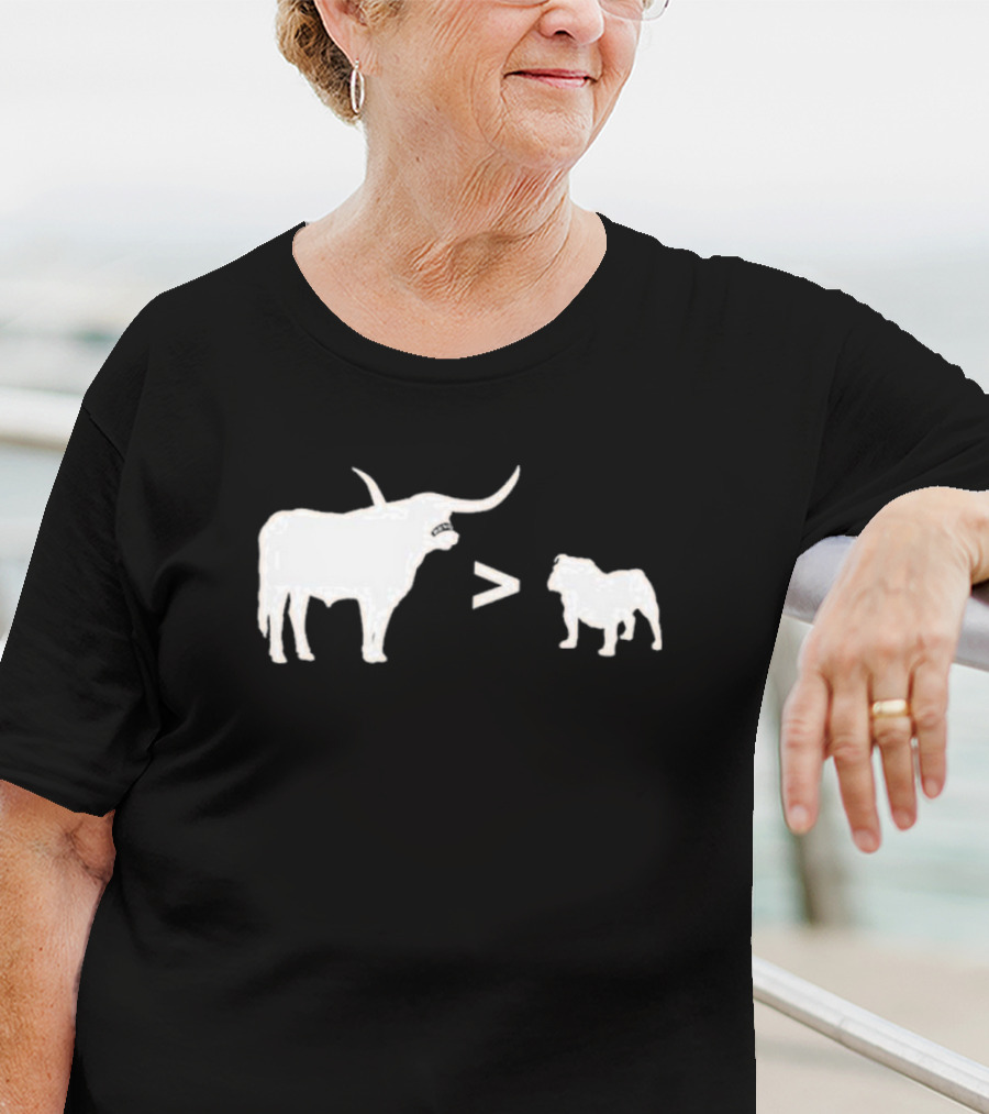 Texas Longhorns Bevo Greater Than UGA Bulldog Football Rivalry T-Shirt