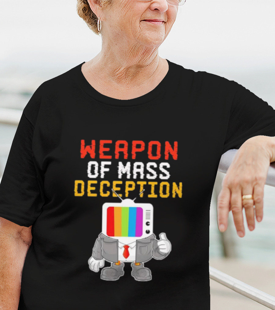 Weapon Of Mass Deception Television Cartoon In Suit With Rainbow Screen T-Shirt