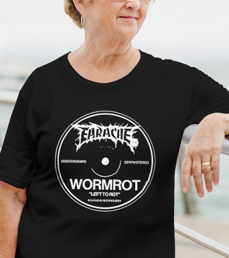 Earache Records Wormrot Left To Rot Vintage Vinyl Label T-Shirt