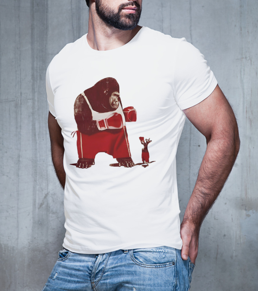 Gorilla Boxing Kangaroo Showdown In Red Boxing Gear T-Shirt