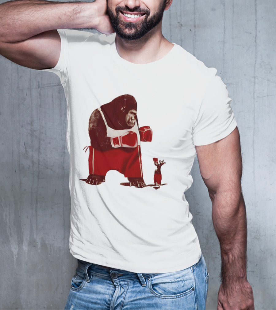 Gorilla Boxing Kangaroo Showdown In Red Boxing Gear T-Shirt