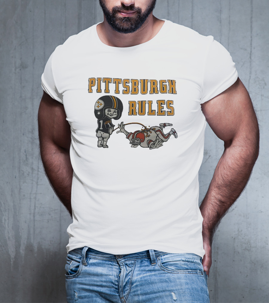 Pittsburgh Rules Steelers Peeing Cleveland Browns T-Shirt