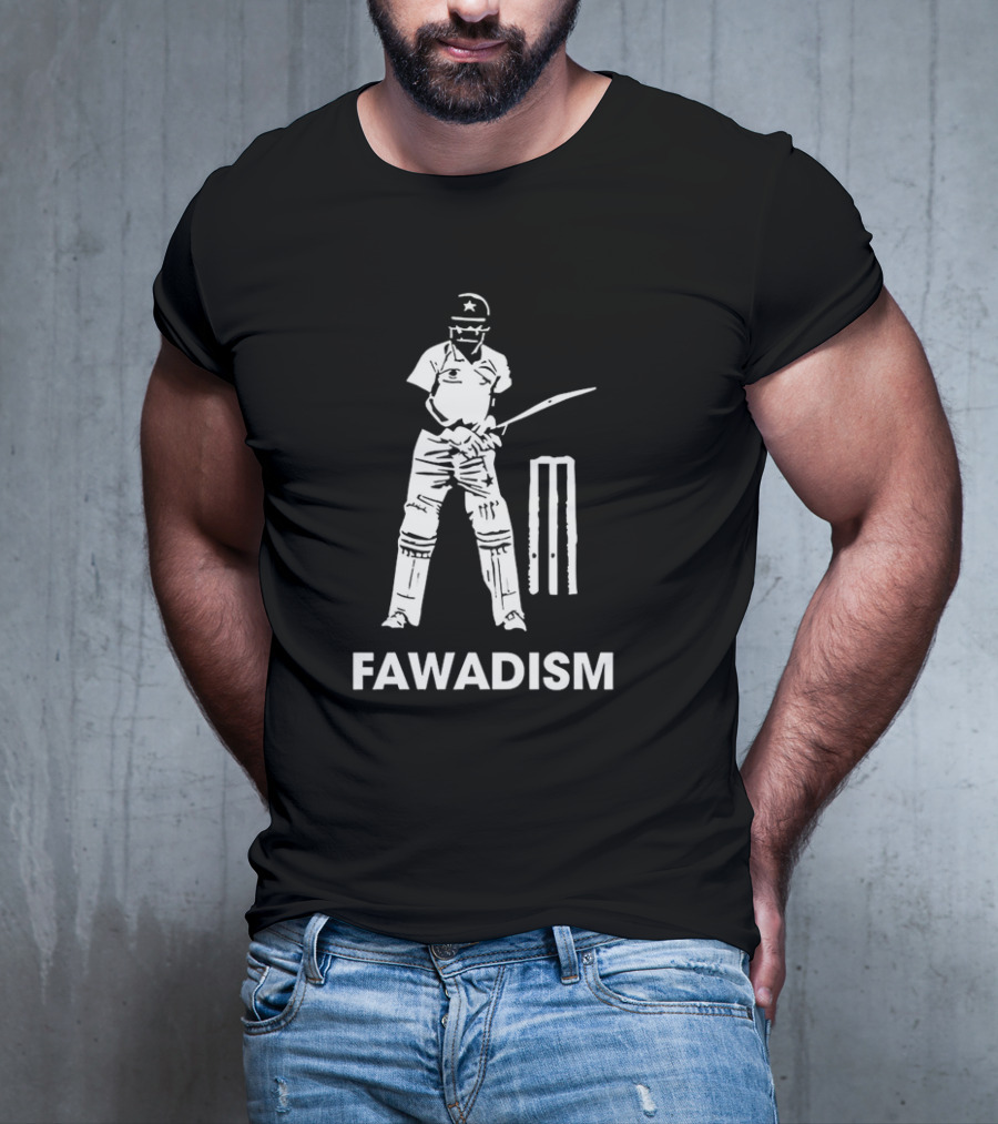 Fawad Alam Fawadism Cricketer With Bat And Stumps T-Shirt