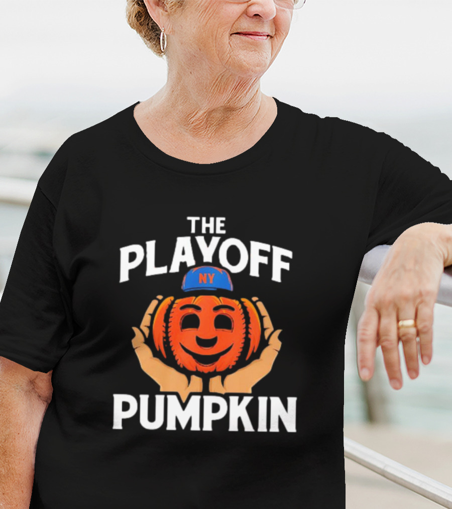 New York Mets Playoff Pumpkin Baseball T-Shirt