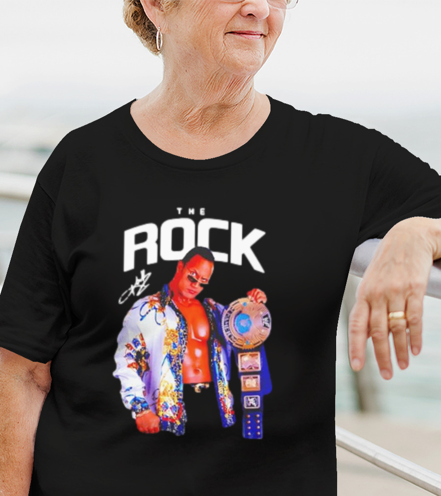 The Rock Wrestlemania Champion Medium Signature T-Shirt