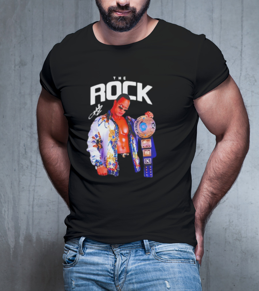 The Rock Wrestlemania Champion Medium Signature T-Shirt