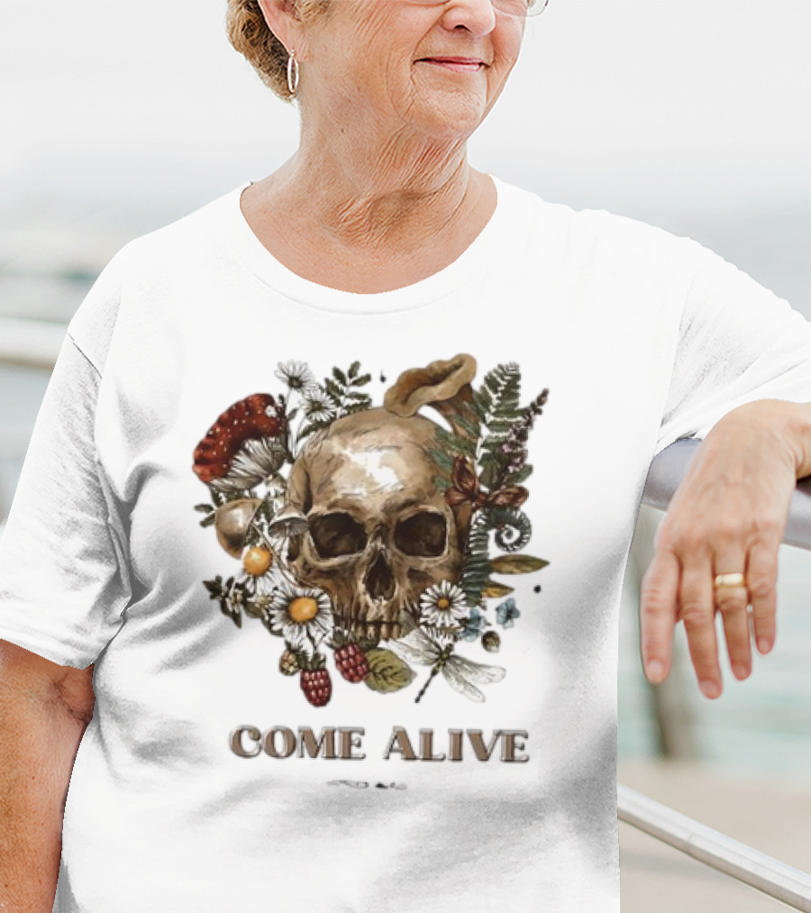 Come Alive Skull Ezekiel 37 Vintage Floral Elements T-Shirt
