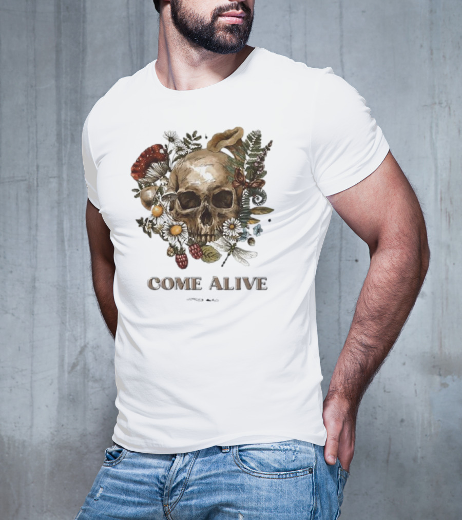 Come Alive Skull Ezekiel 37 Vintage Floral Elements T-Shirt
