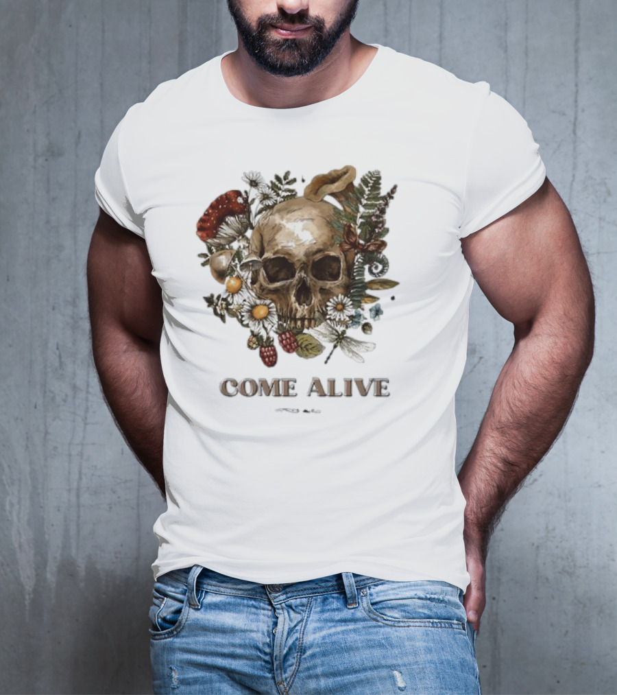 Come Alive Skull Ezekiel 37 Vintage Floral Elements T-Shirt