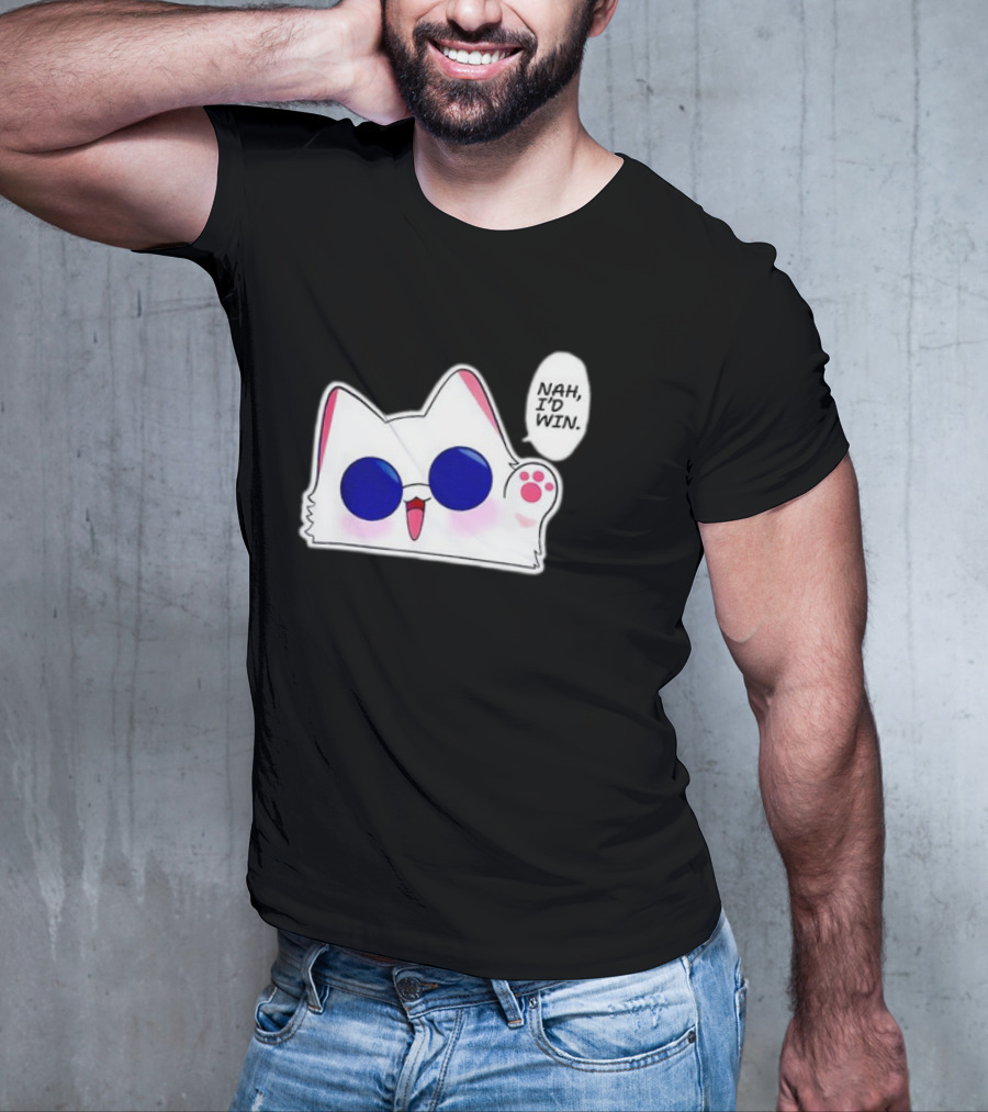 Cute Funny Cat Anime Meme Nah I'd Win Gojo Cat T-Shirt
