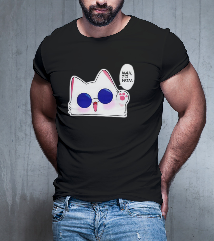 Cute Funny Cat Anime Meme Nah I'd Win Gojo Cat T-Shirt
