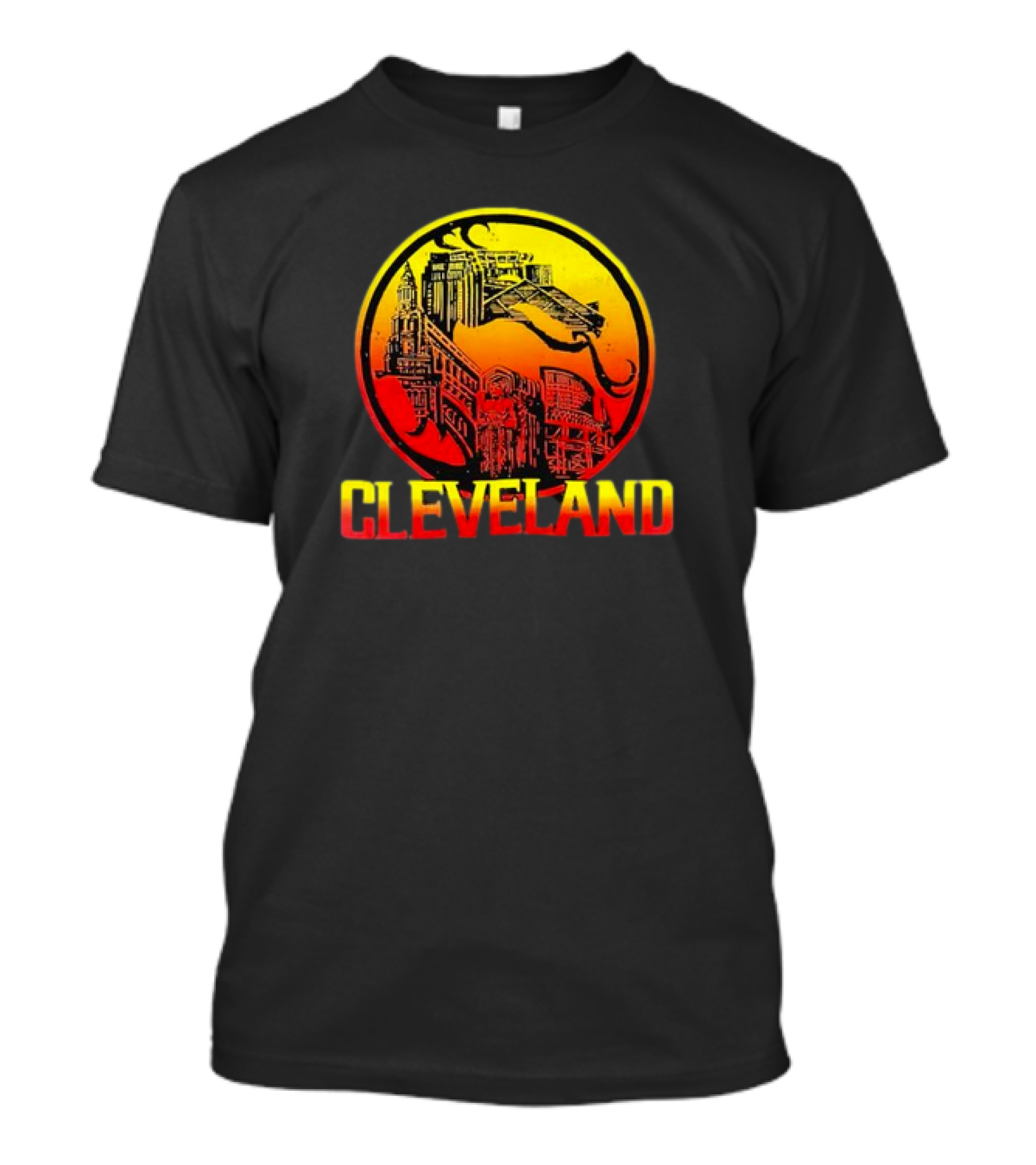 Mortal Cleveland Retro Dragon City Skyline T-Shirt