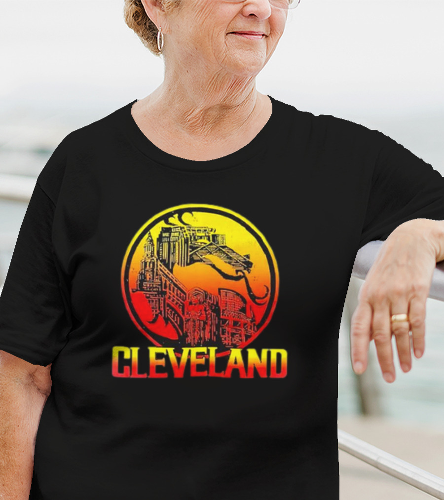 Mortal Cleveland Retro Dragon City Skyline T-Shirt