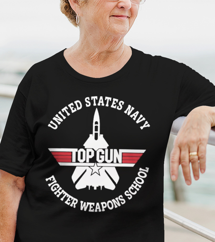 United States Navy Fighter Weapons School Top Gun Jet Emblem T-Shirt