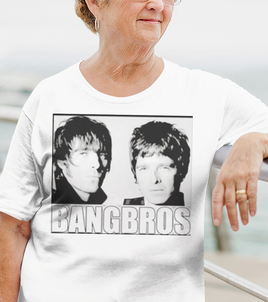 Bangbros Retro Picture Oasis Band Members Black And White Photo T-Shirt