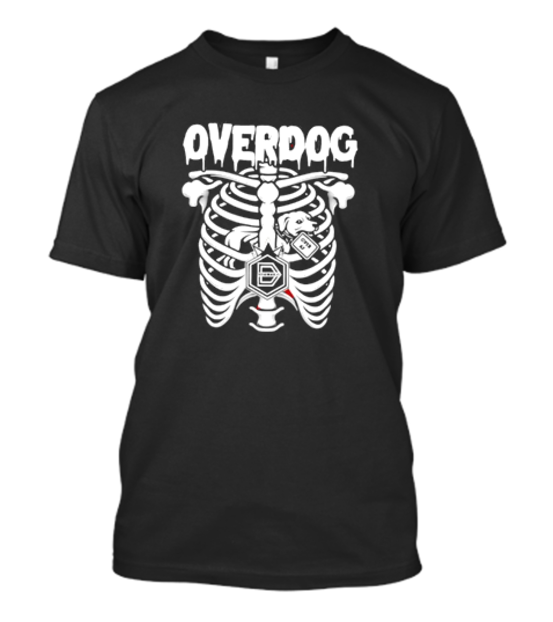 D’Angelo Overdog Skeleton Ribcage Concept With Dog And Bone Elements T-Shirt