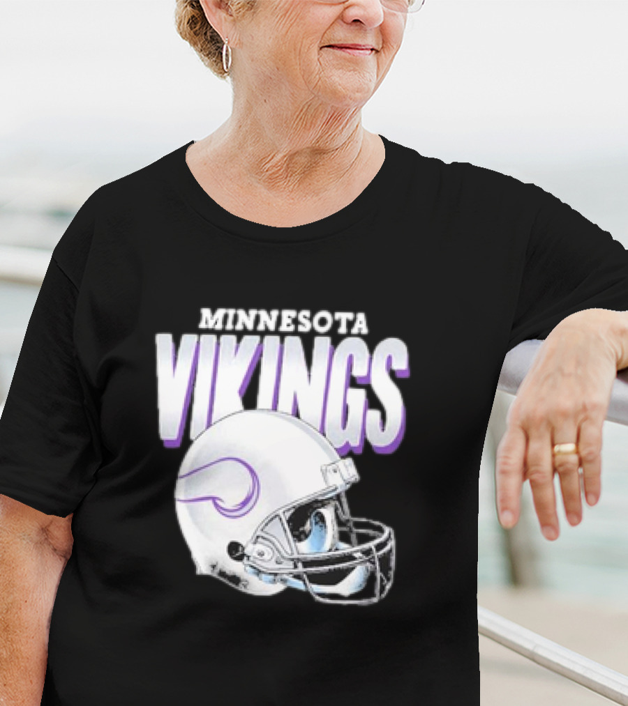 Minnesota Vikings Gradient Helmet NFL Merchandise T-Shirt