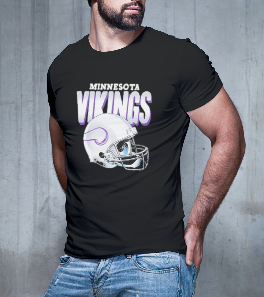 Minnesota Vikings Gradient Helmet NFL Merchandise T-Shirt