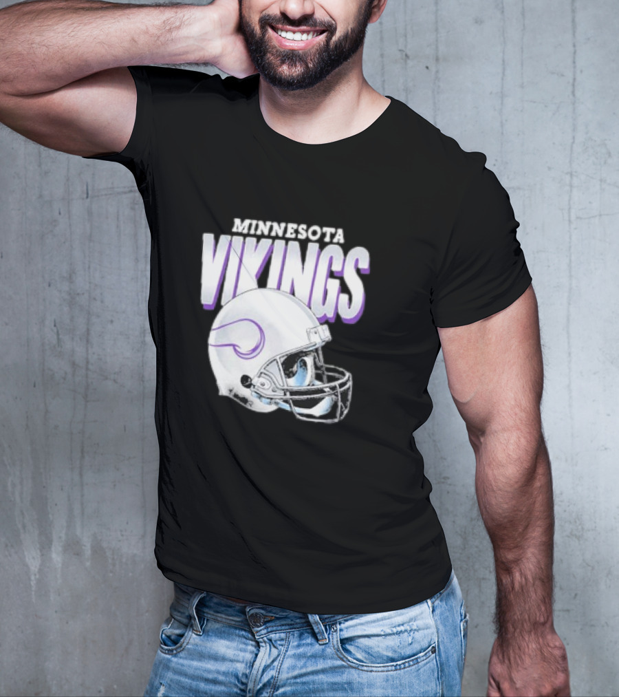 Minnesota Vikings Gradient Helmet NFL Merchandise T-Shirt