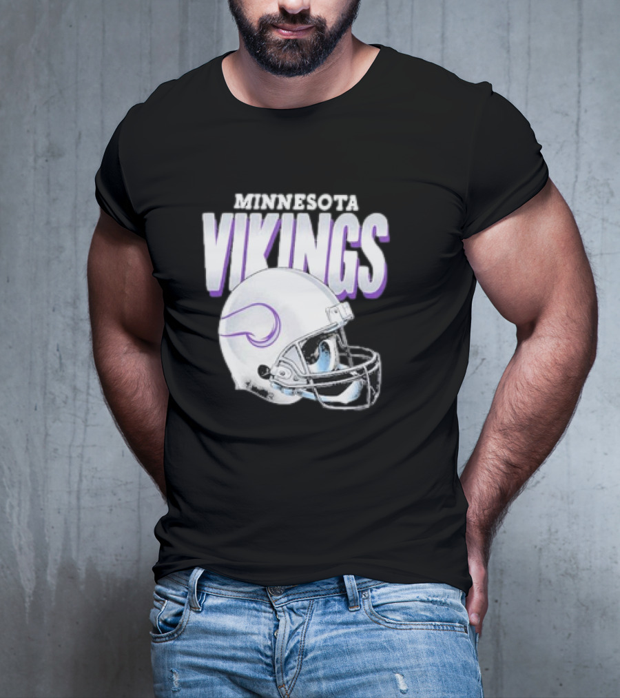 Minnesota Vikings Gradient Helmet NFL Merchandise T-Shirt