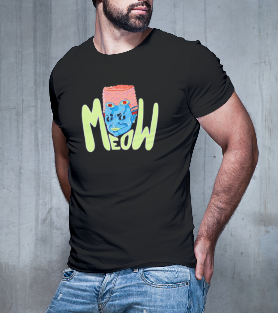 Meow Not Gary Snail Man Cartoon Multicolored Text And Unique Character T-Shirt