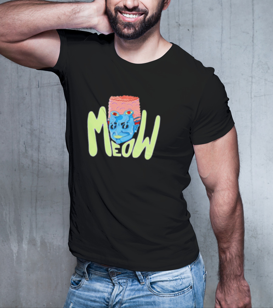 Meow Not Gary Snail Man Cartoon Multicolored Text And Unique Character T-Shirt