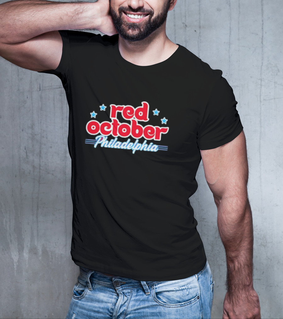 Red October Philadelphia Phillies Baseball Stars T-Shirt