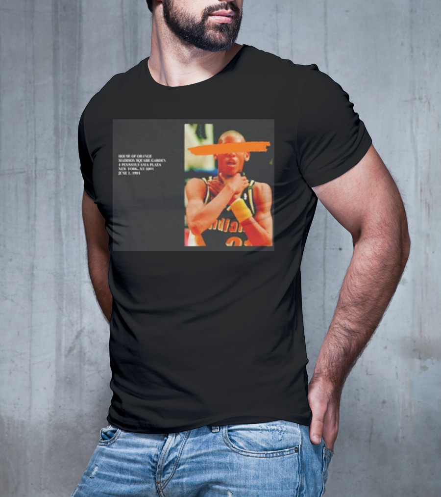 Reggie Miller Choke Gesture MSG 4 Pennsylvania Plaza June 1 1994 T-Shirt