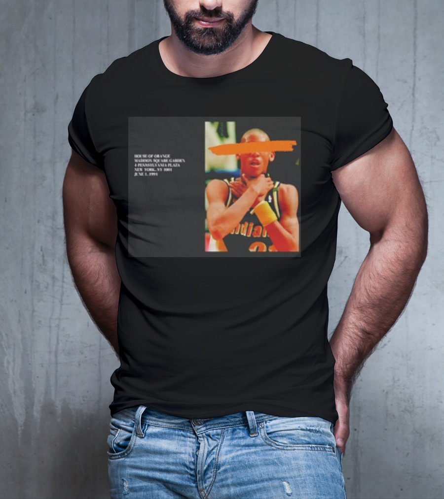 Reggie Miller Choke Gesture MSG 4 Pennsylvania Plaza June 1 1994 T-Shirt