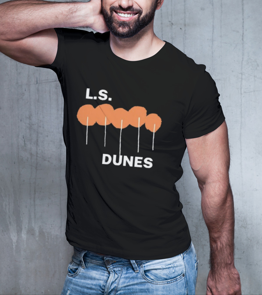 Ls Dunes Poppies Orange Circle T-Shirt