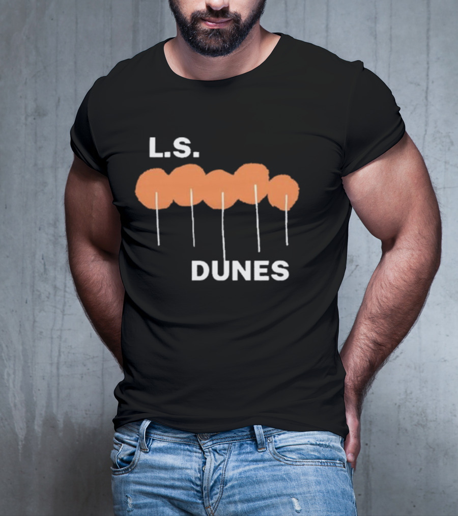 Ls Dunes Poppies Orange Circle T-Shirt