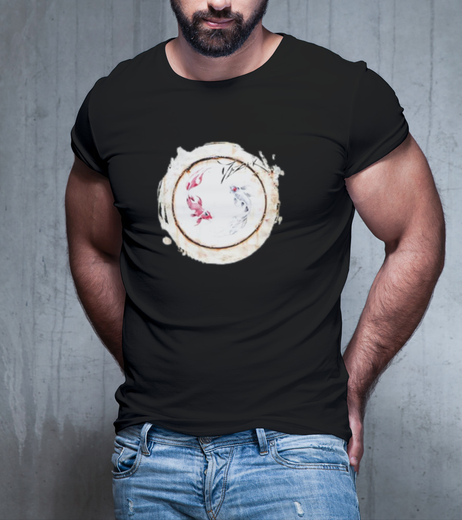 Mezak Harmony Koi Yin Yang Retro T-Shirt