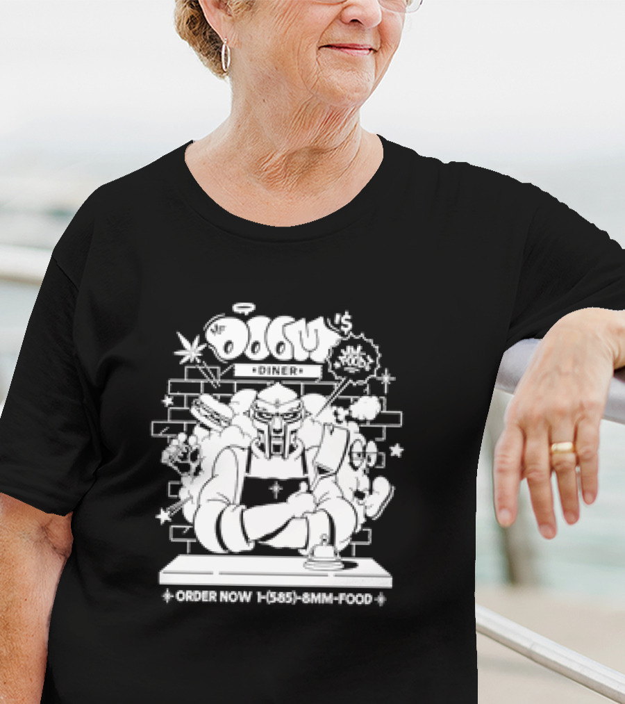 MF Doom's Diner Chef Doom Order Now Retro 585-8MM-FOOD T-Shirt