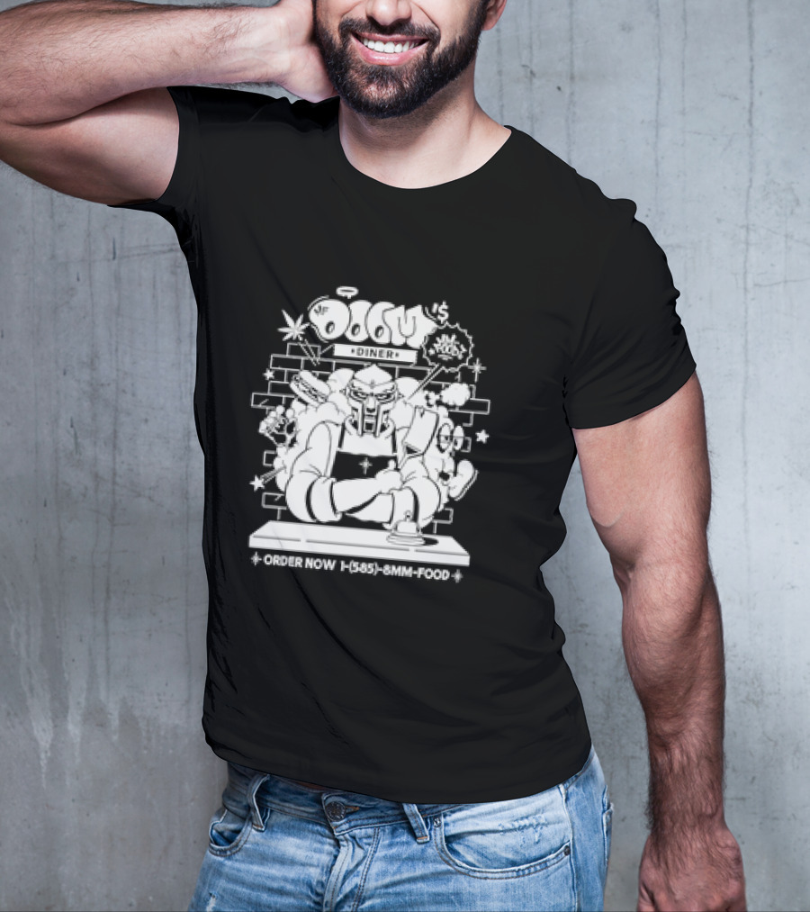 MF Doom's Diner Chef Doom Order Now Retro 585-8MM-FOOD T-Shirt