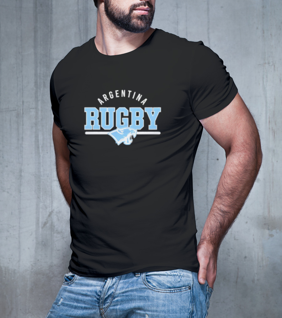 Argentina Rugby Wordmark With Blue Puma Emblem T-Shirt