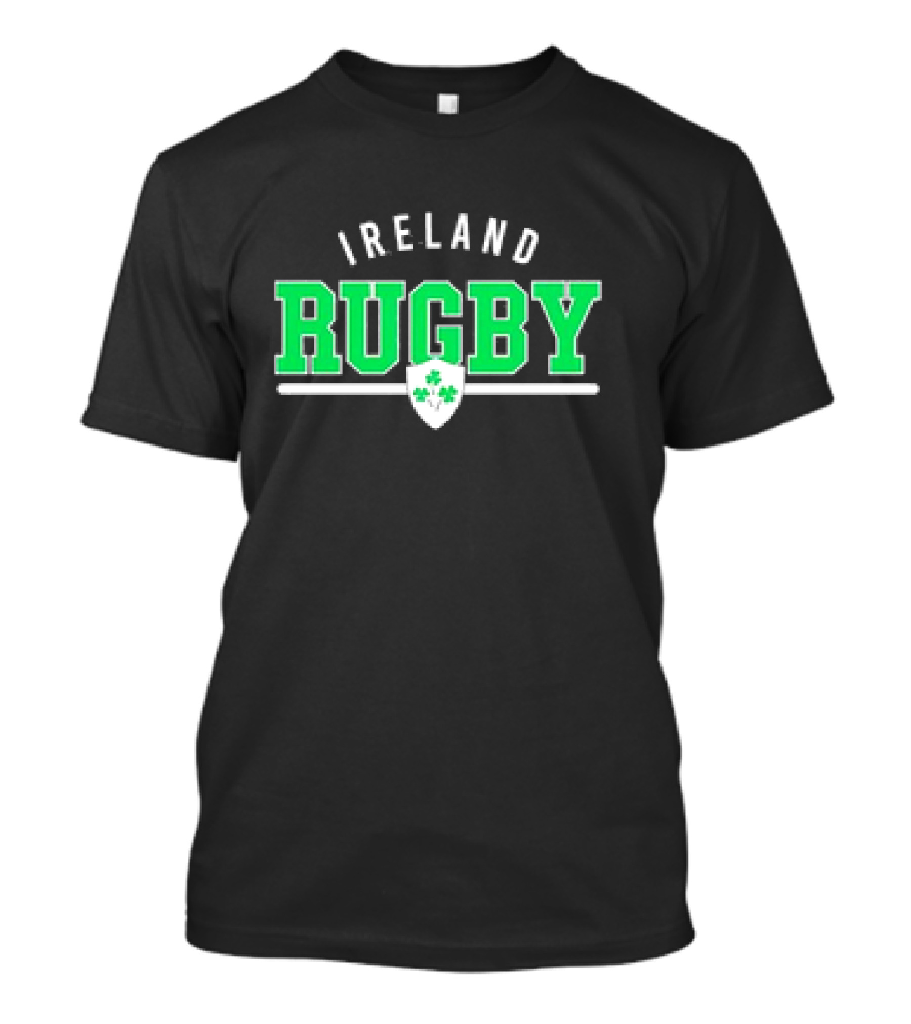 Ireland Rugby Wordmark Nations Supersoft Logo Shamrock Shield T-Shirt