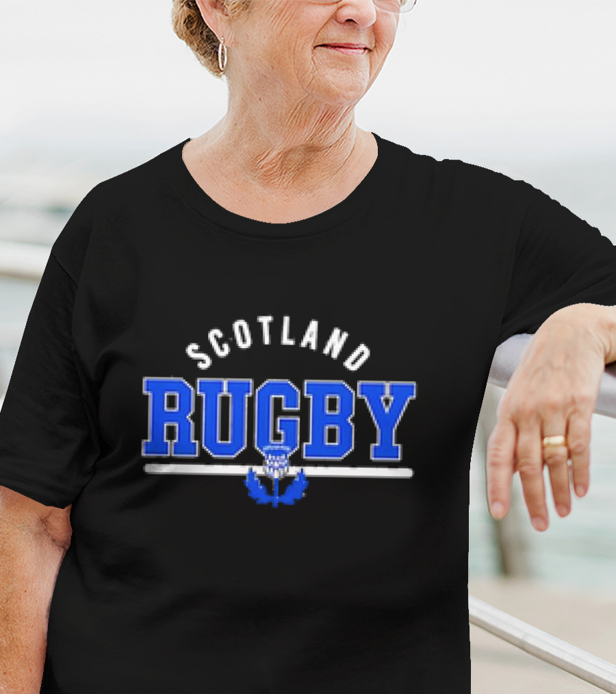 Scotland Rugby Wordmark Thistle Emblem Supersoft T-Shirt