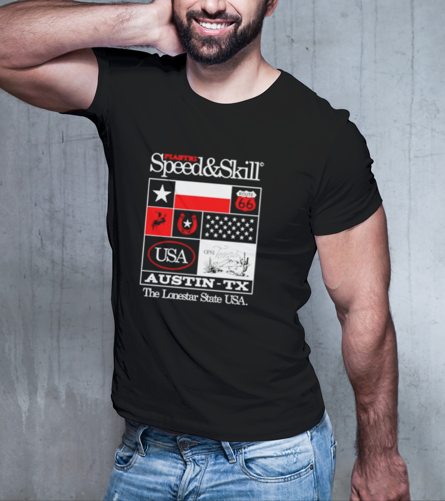 Plastr Speed And Skill Op81 Texas Route 66 Austin The Lonestar State USA T-Shirt