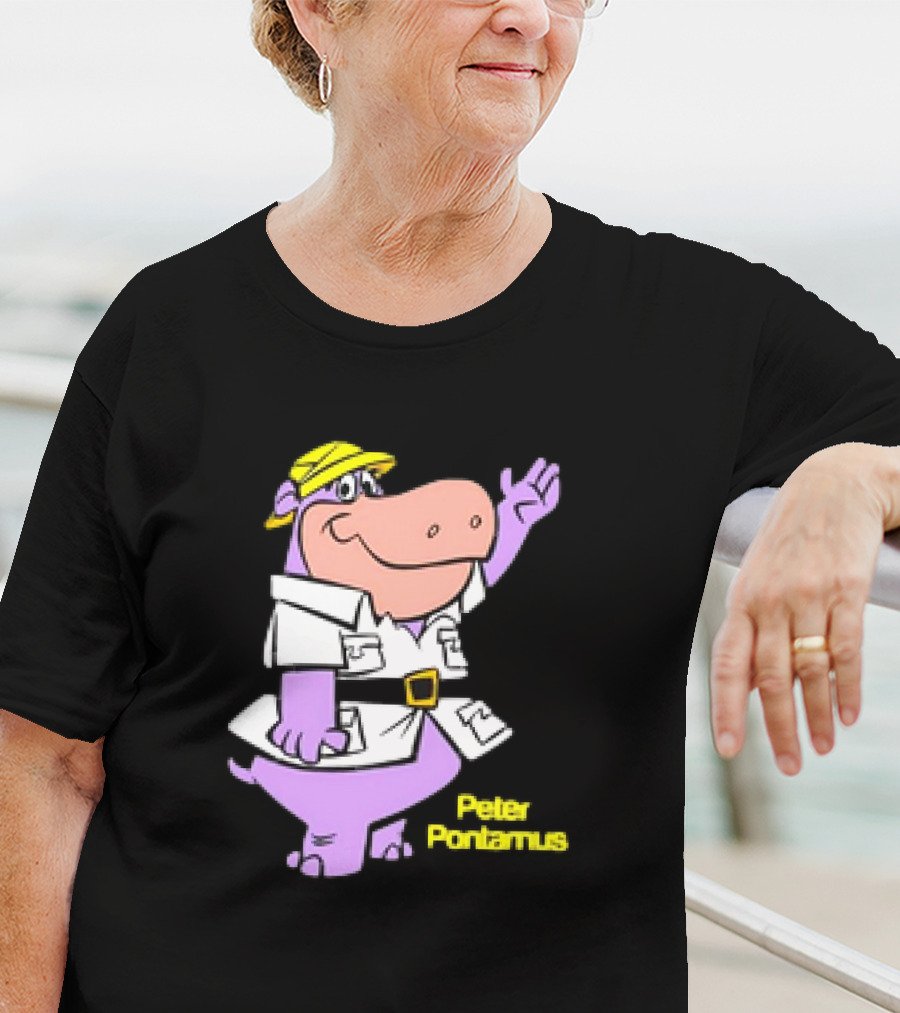 Peter Pontamus Cartoon Cute Hippo Safari T-Shirt
