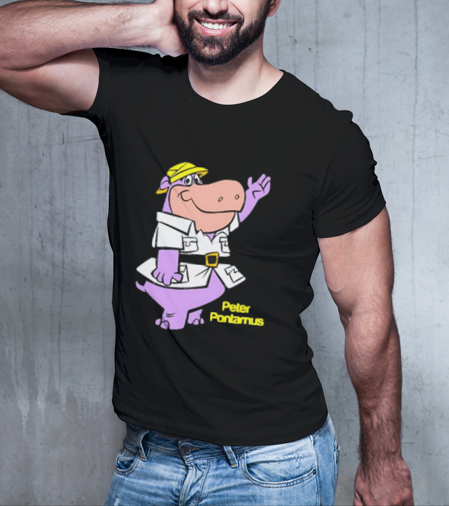Peter Pontamus Cartoon Cute Hippo Safari T-Shirt