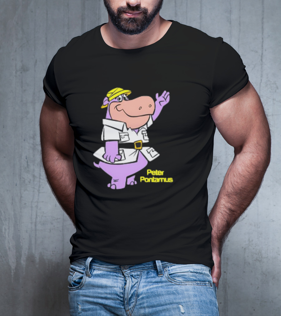 Peter Pontamus Cartoon Cute Hippo Safari T-Shirt