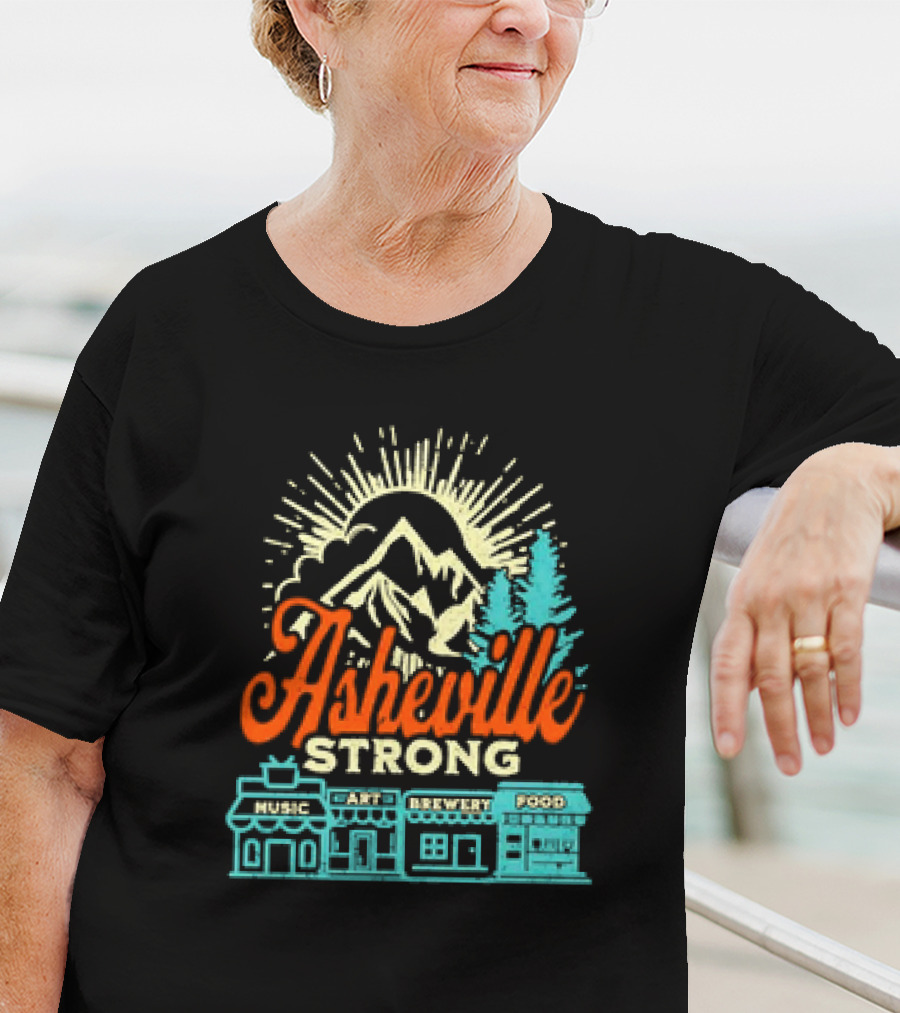 Asheville Strong Music Art Brewery Food Retro Vintage T-Shirt