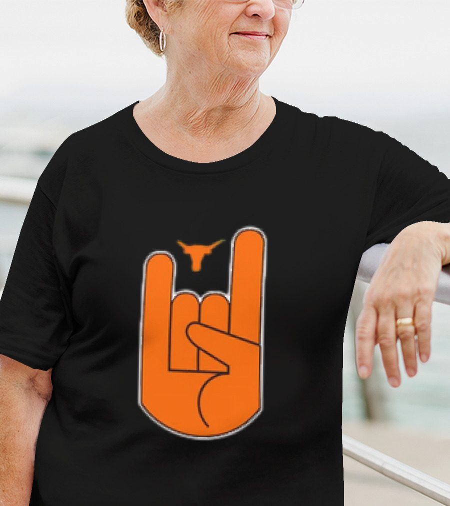 Texas Longhorns Hook ‘Em Hand Gesture With Longhorn T-Shirt