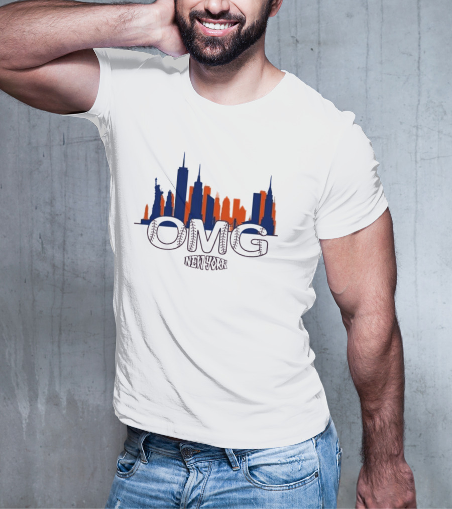 New York OMG Mets Skyline Queens Baseball T-Shirt