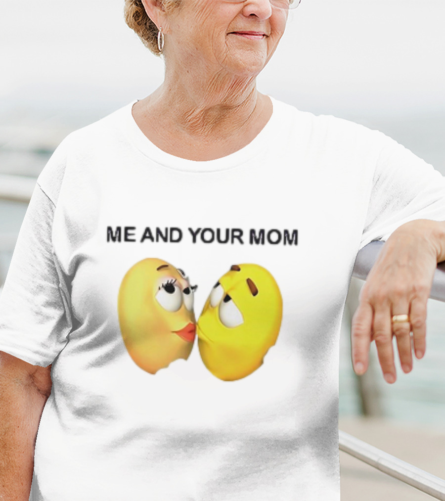 Smiley Face Me And Your Mom Emoji Couple T-Shirt