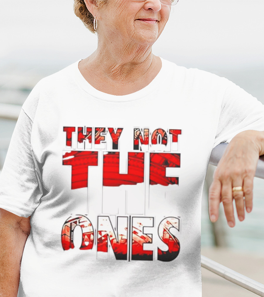 They Not The Ones WWE Red Pattern Text T-Shirt