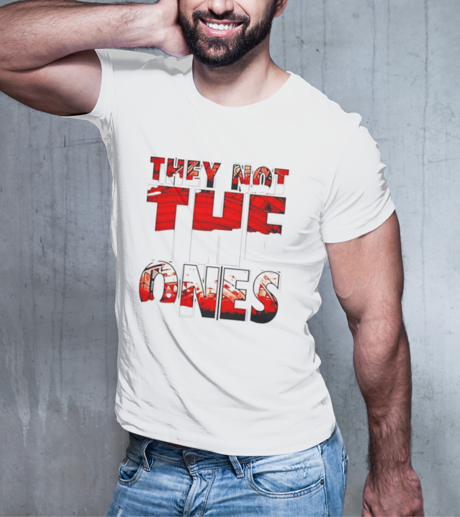 They Not The Ones WWE Red Pattern Text T-Shirt