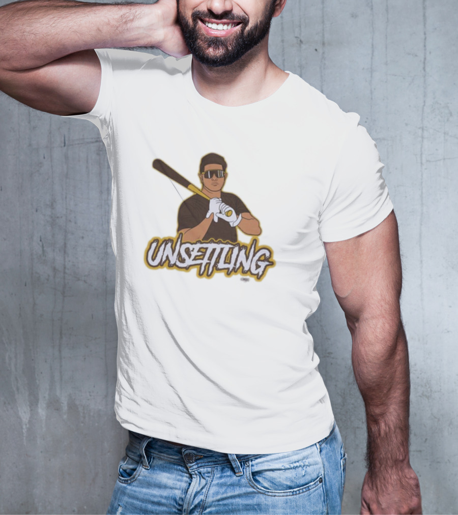 Unsettling Baseball Player With Bat And Gloves T-Shirt